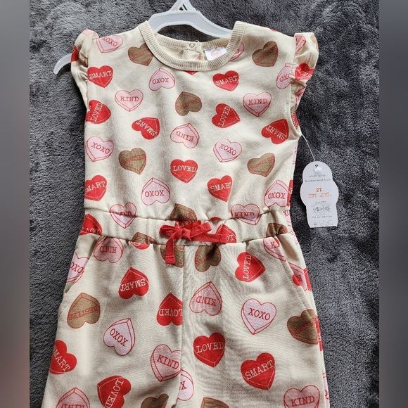 Other - NEW toddler girl Valentine's day/ spring/ summer Hearts Romper Sizes 2T 3T 4T